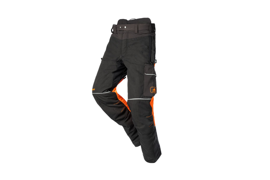 Schnittschutzhose Samourai, grau/orange/schwarz, Kurz, Gr. XS