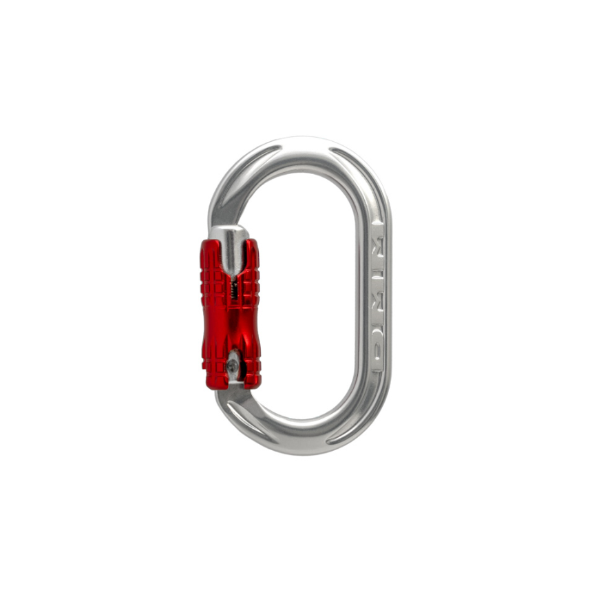 Materialkarabiner XSRE Locksafe silber/rot