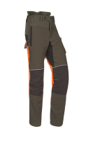 Schnittschutzhose Samourai, kakigr&#252;n/orange, Lang Gr. S 